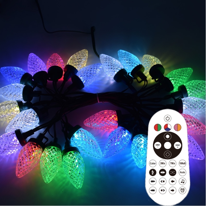 Smart C9 Strawberry Christmas Light Set Outdoor Waterproof LED Magic Color Christmas Light String